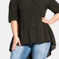 City Chic Women's Fierce High low Shirt -Green Size X-Large