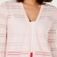 Charter Club Women's Pointelle Stripe Cardigan Pink Size PSM