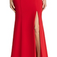 Aqua Women's Fluted Crepe Gown Red Size 4