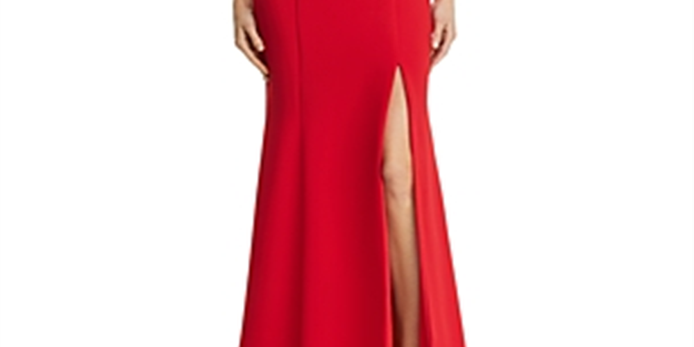 Aqua Women's Fluted Crepe Gown Red Size 4