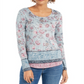 Style & Co Women's Printed Knit Top  Gray Size S