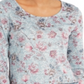 Style & Co Women's Printed Knit Top  Gray Size S