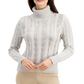 Charter Club Women's Sequin Stripe Turtleneck Gray Size Large