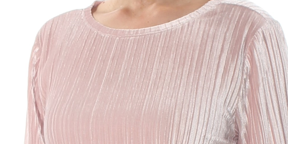 INC International Concepts Women's Velvet Pullover Blouse Pink Size Large