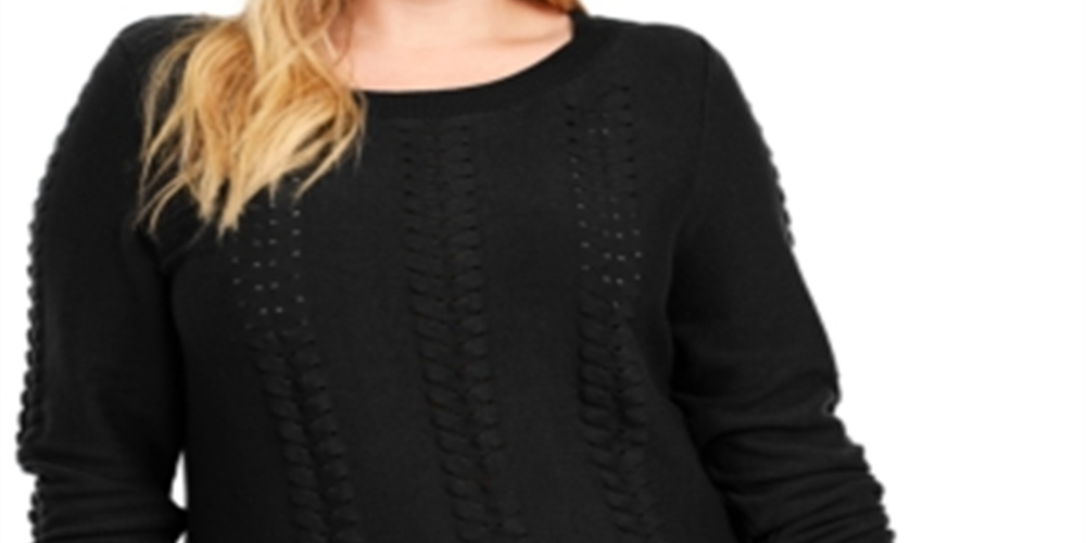 Michael Kors Women's Cable Knit Sweater Black Size 3X