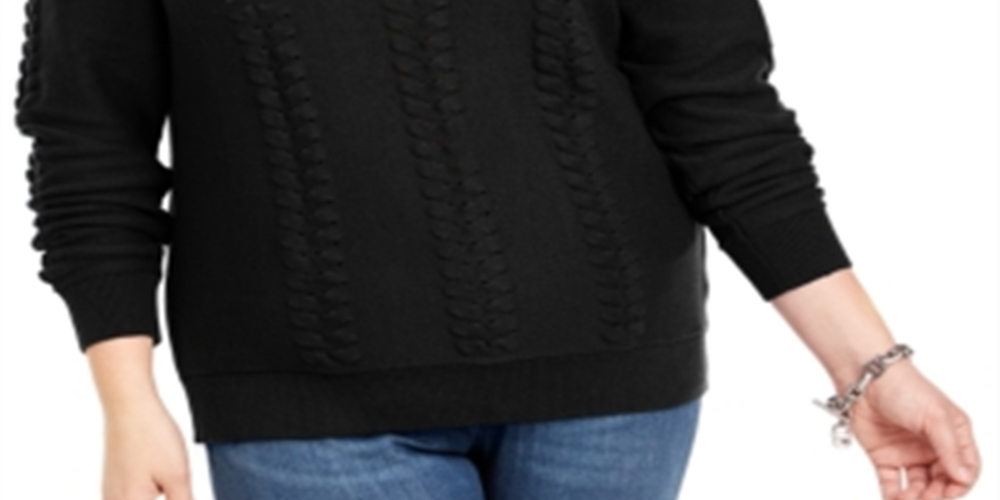 Michael Kors Women's Cable Knit Sweater Black Size 3X