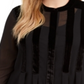 Alfani Women's  Velvet Long Sleeve Jewel Neck Blouse Top Black Size 0X