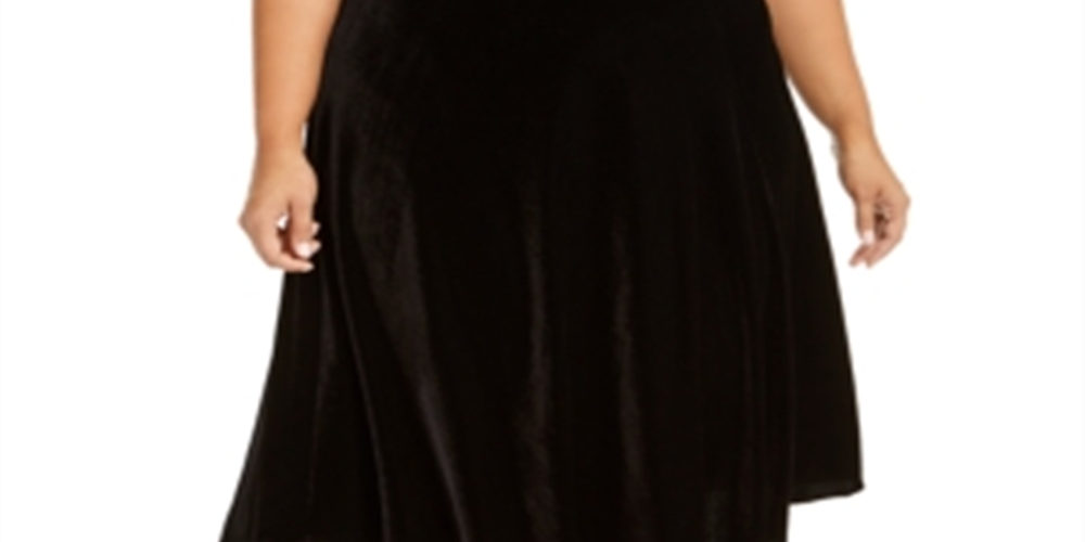 Calvin Klein Women's Plus Velvet Pull on MIDI Skirt -Black Size 18W