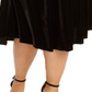 Calvin Klein Women's Plus Velvet Pull on MIDI Skirt -Black Size 18W