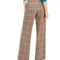INC International Concepts Women's Belted Plaid Wide Leg Pants Green Size 4