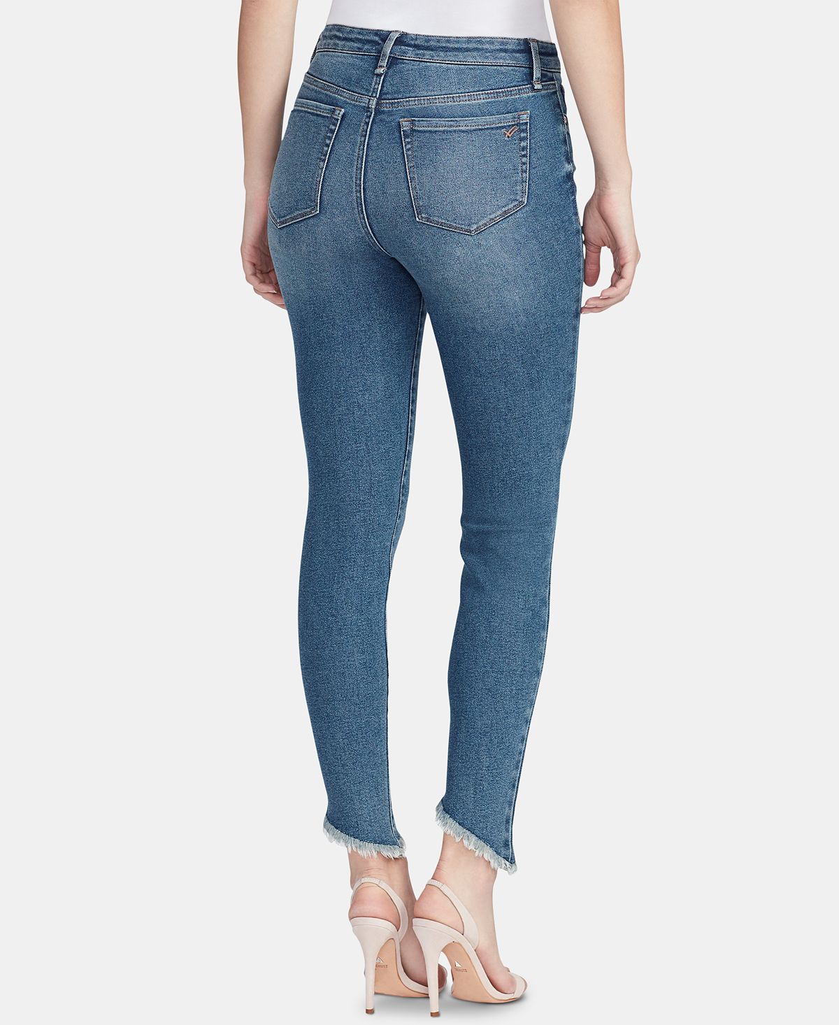 William Rast Womens Juniors Skinny Jeans Denim Asymmetric Blue Size 25