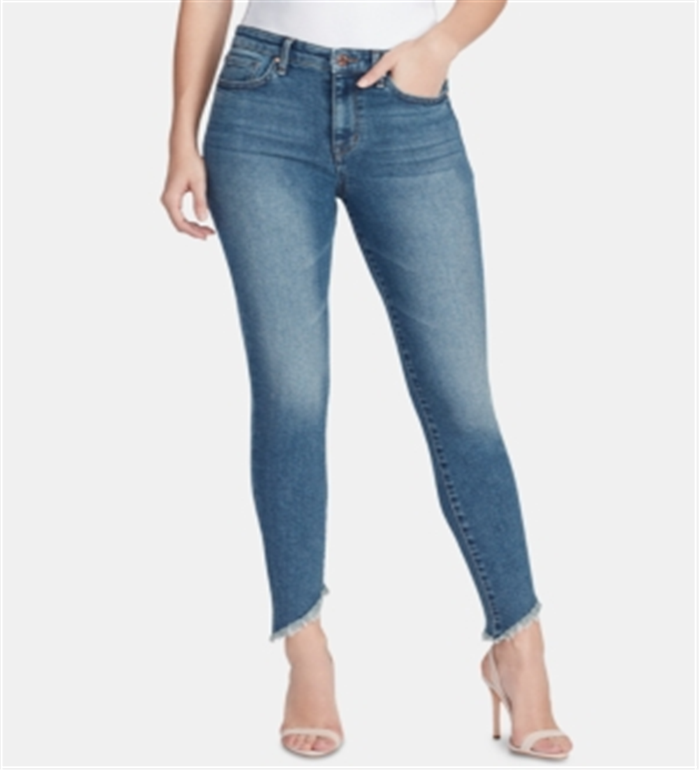 William Rast Womens Juniors Skinny Jeans Denim Asymmetric Blue Size 25