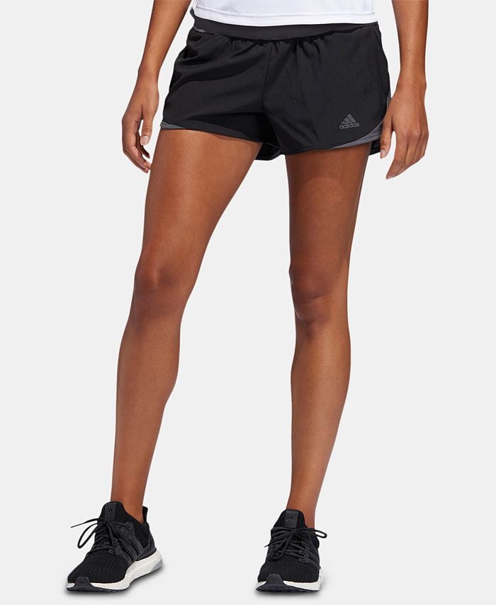 Adidas Women's Run It Climalite वर्कआउट शॉर्ट्स ब्लैक साइज़ -LX3"