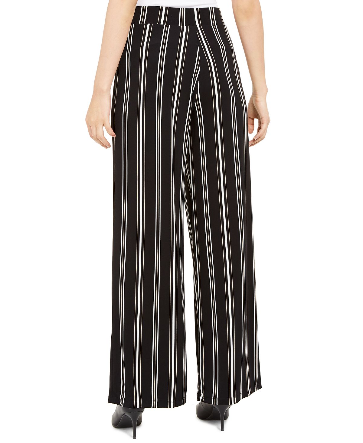 Alfani Women's Striped Pull on Pants Black Size Petite XL