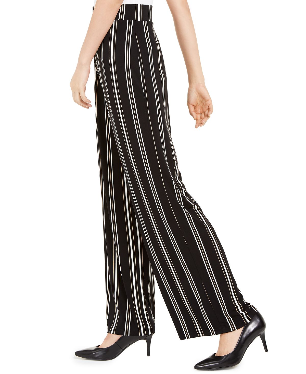 Alfani Women's Striped Pull on Pants Black Size Petite XL