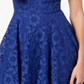 City Studios Junior's Lace Fit & Flare Dress Blue Size 7