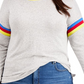 Style & Co Women's Plus Striped-Trim Top Maroon Size 3X