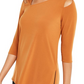 Alfani Women's Asymmetrical Cut Out Top -Brown Size Petite L