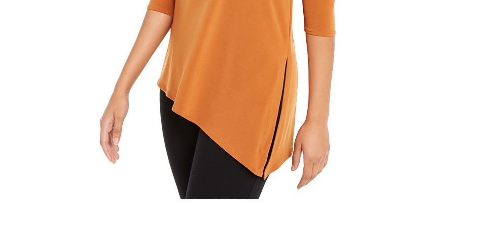 Alfani Women's Asymmetrical Cut Out Top -Brown Size Petite L