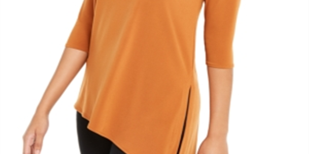 Alfani Women's Asymmetrical Cut Out Top -Brown Size Petite L
