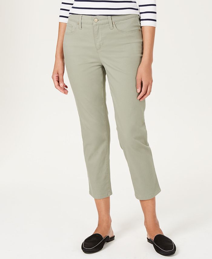 Charter Club Women's Tummy Control Bristol Capri Jeans Green- Size 12P