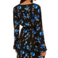 As U Wish Junior's Surplice Floral Print Dress -Black Size Medium