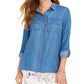 Charter Club Women's Denim Utility Shirt Blue Size Medium