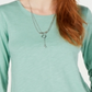 Style & Co Women's Long Sleeve Crewneck Top Green Size X-Large