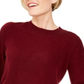 Charter Club Women's Long Sleeve Jewel Neck Sweater Red Size Petite S