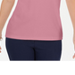 Karen Scott Solid T-Shirt - Pink Size S