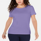 Karen Scott Solid T-Shirt - Pink Size S