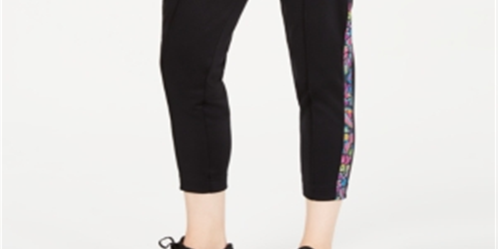 Nike Women's Sportswear Printed-Stripe High-Rise Pants Black Size XS