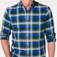 Club Room Men's Stretch Brushed Cotton Plaid Flannel Shirt - Dark Fudge Brown Size XL