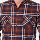 Club Room Men's Stretch Brushed Cotton Plaid Flannel Shirt - Dark Fudge Brown Size XL