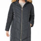 Cole Haan Women's Anoraks & Parkas Graphite Down Fuzzy Hood Green Size 2XL