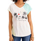 Style & Co Women's Weekend Escape Tie Dye Graphic T-Shirt White Size Medium