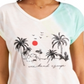 Style & Co Women's Weekend Escape Tie Dye Graphic T-Shirt White Size Medium