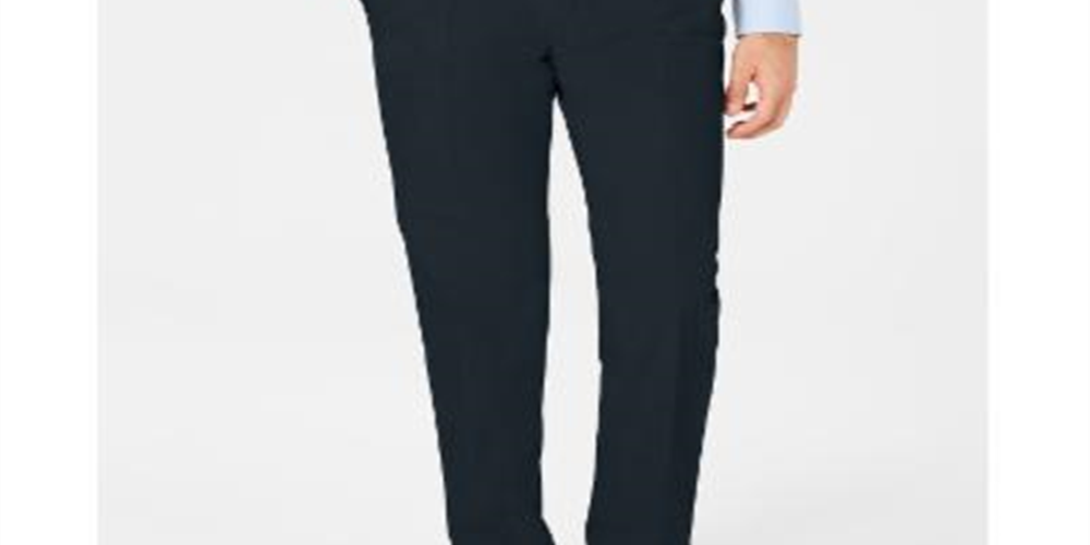 Ralph Lauren Men's Pleated Straight Leg Cotton Blend Pants Blue Size 38X30