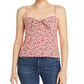 Aqua Women's Floral Print Knot-Front Crop Top Red Size Medium