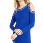 Inc Rhinestone Illusion Cold-Shoulder Top - Bright Blue Size 2XL