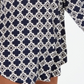 Charter Club Women's Printed Pleat Shoulder Top Blue Size S