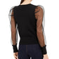 INC International Concepts Women's Woven Sleeve Cardigan Black Size L