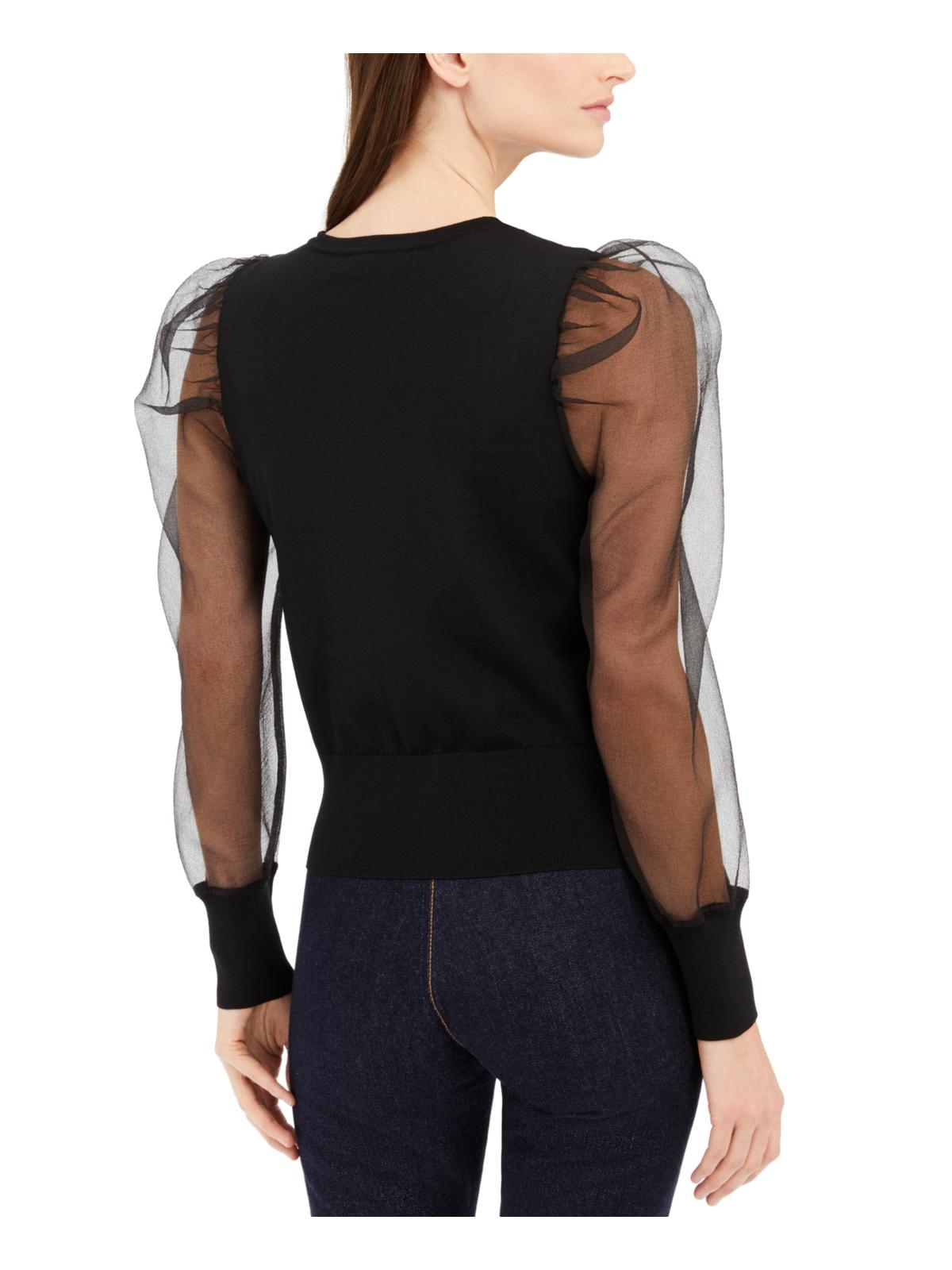 INC International Concepts Women's Woven Sleeve Cardigan Black Size L