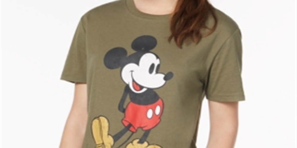 Hybrid Junior's Mickey Graphic T-Shirt White Size XS