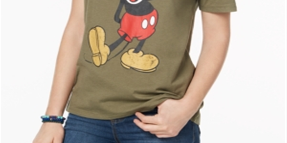 Hybrid Junior's Mickey Graphic T-Shirt White Size XS
