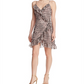 Lucy Paris Women's Animal Print Ruffled Wrap Dress Black Size M