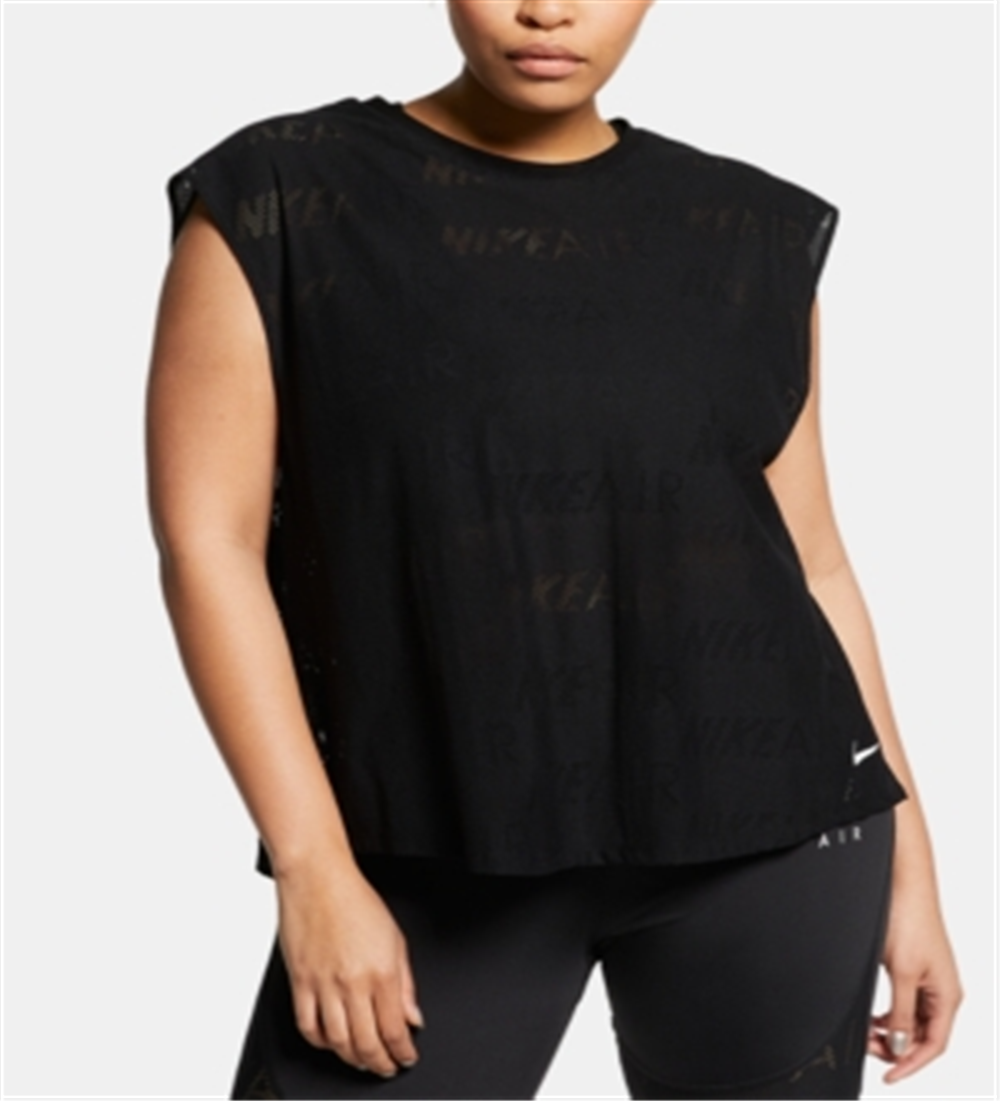 Nike Women's Sleeveless Crew Neck Tank Active Wear Top Black Size 2X