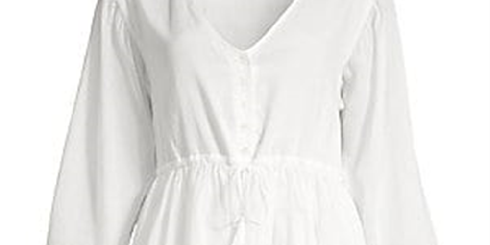 ATM Women's Cotton Ruched Mini Dress White Size S
