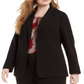 Calvin Klein Plus Size Piped-Trim Tuxedo Blazer - Black Size 18W
