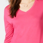 Maison Jules Dropped Shoulder V-Neck Jersey Top Pink Size XS
